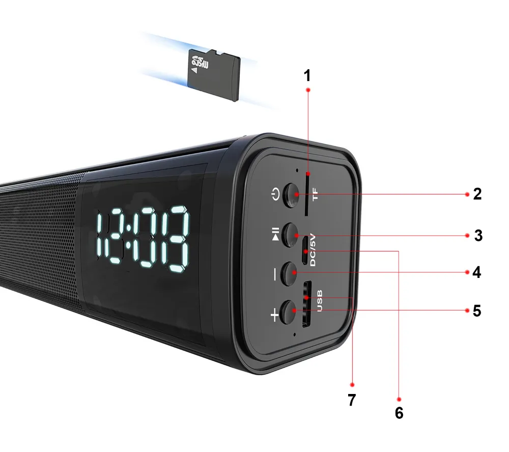 Przenośny głośnik Bluetooth z budzikiem Adler AD 1191