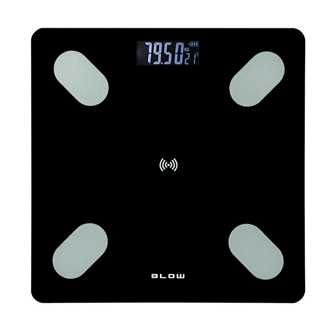 Analityczna waga łazienkowa 180kg BLOW Bluetooth 25 funkcji - czarna