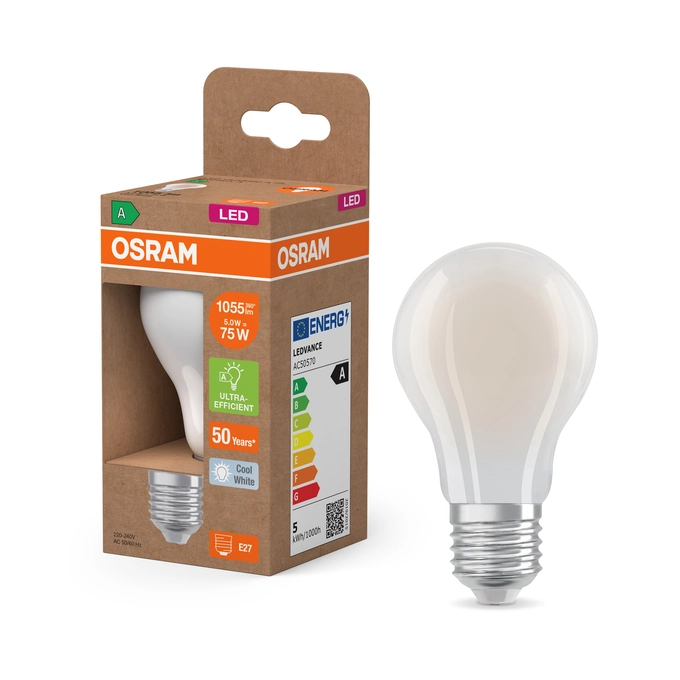 Żarówka LED ultra oszczędna E27 OSRAM 5W 4000K barwa neutralna 