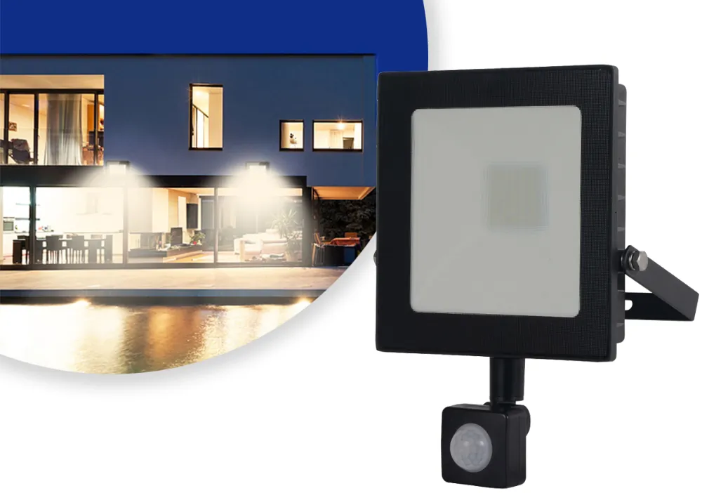Halogen lampa LED zewnętrzna Loyal Lighting 2800lm LUMILEDS IP65 20W 4000K sensor ruchu