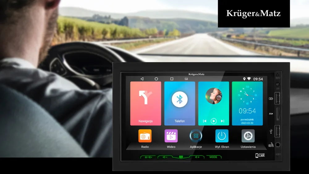 Radio samochodowe 7'' 2DIN Kruger&Matz KM2008 Bluetooth Android GPS Wi-Fi 2xUSB AUX SD RDS