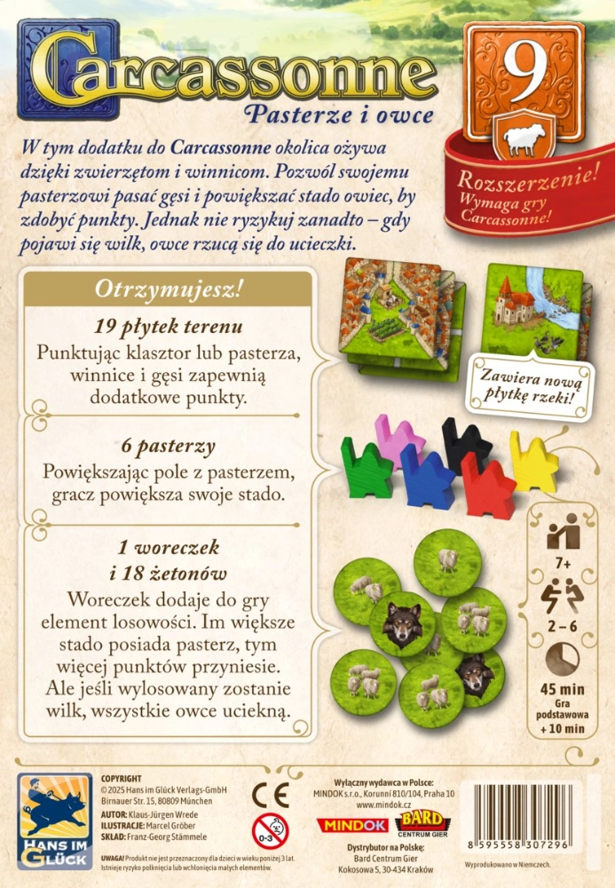 Gra planszowa CARCASSONNE Pasterze i owce - 9 (trzecia edycja) dodatek Bard
