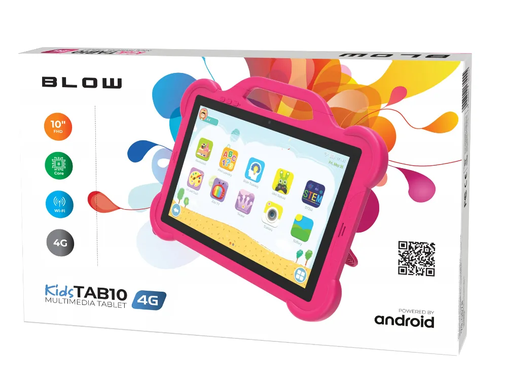 Tablet edukacyjny dla dzieci BLOW KidsTAB10 10'' 4G 4/64GB różowy + etui
