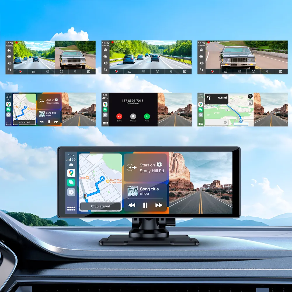 Stacja multimedialna 9 cali Kruger&Matz Android Auto Apple Carplay z DVR i kamerą cofania