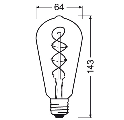 Żarówka retro LED ozdobna filament dymiona 4W E27 1800K ciepło biała OSRAM Vintage 1906