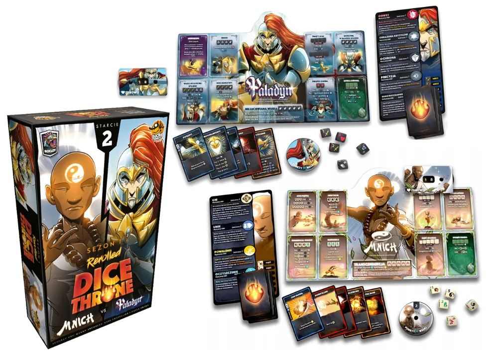 Gra karciana DICE THRONE: MNICH vs PALADYN Lucky Duck Games
