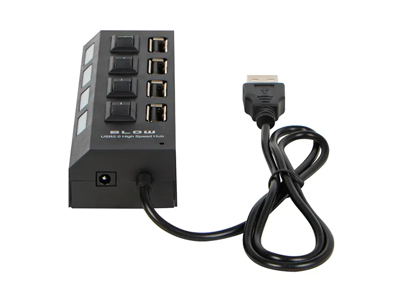 Hub adapter rozdzielacz USB na 4x USB BLOW HUB-07 czarny