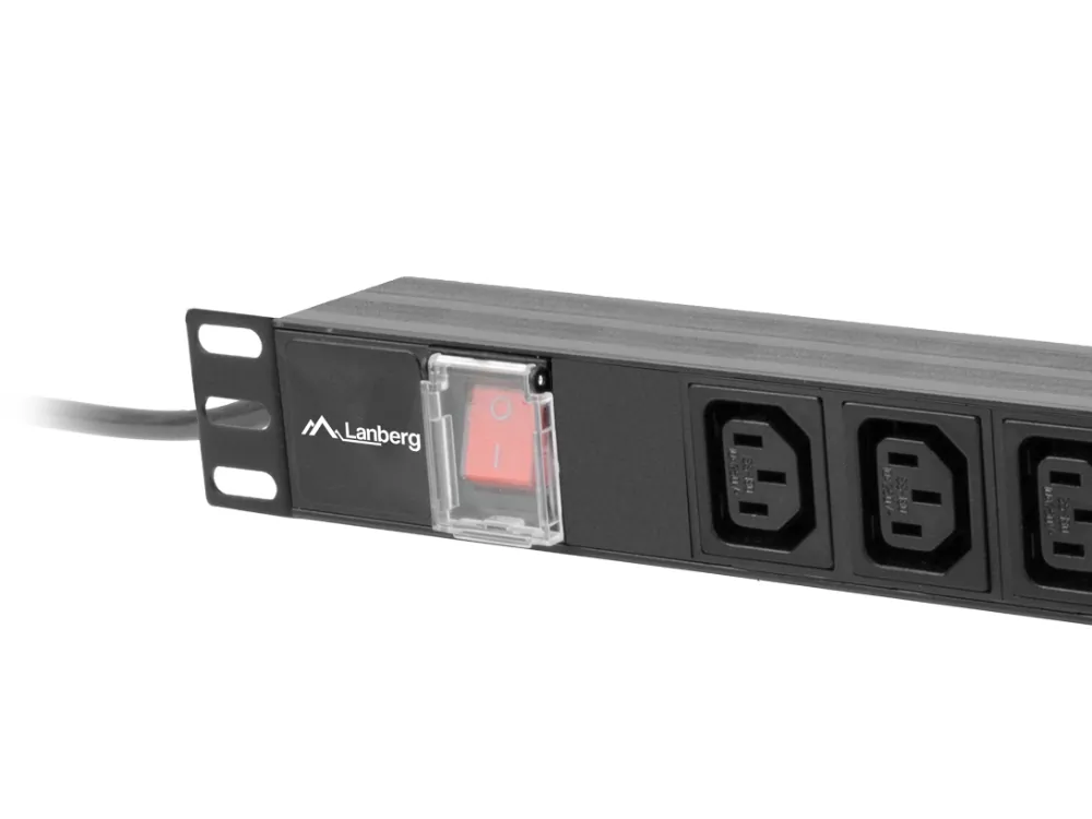 Listwa zasilająca RACK PDU LANBERG do szafy RACK 19" 1U 16A 2m 8xIEC C13 czarna C20