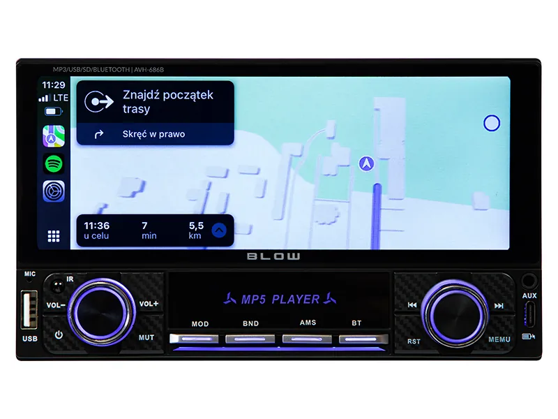 Radio samochodowe BLOW AVH-686B CarPlay AndroidAuto RDS MP3 USB SD Bluetooth
