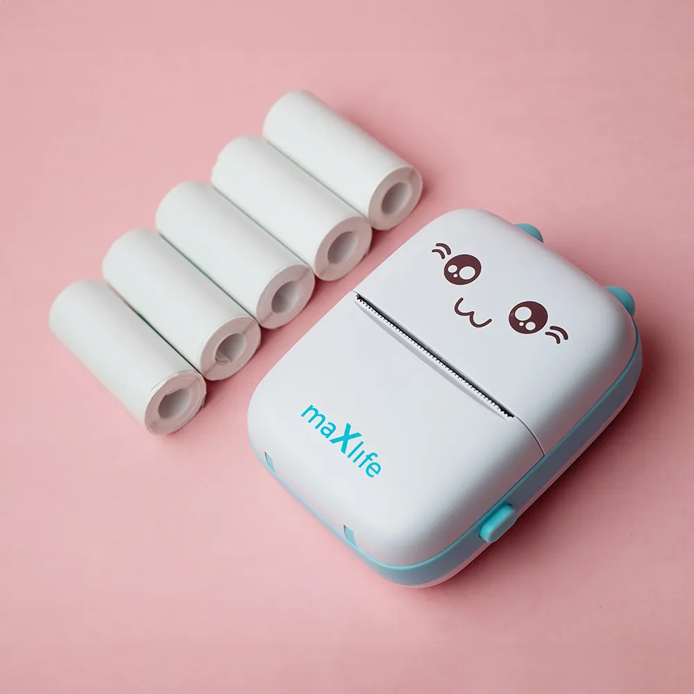 Drukarka termiczna Bluetooth Maxlife MXTP-100 niebieska