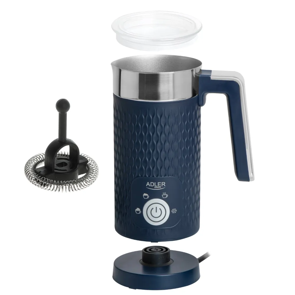 Spieniacz do mleka Adler AD 4494  - 4w1 spienianie podgrzewanie latte cappucino - granatowy