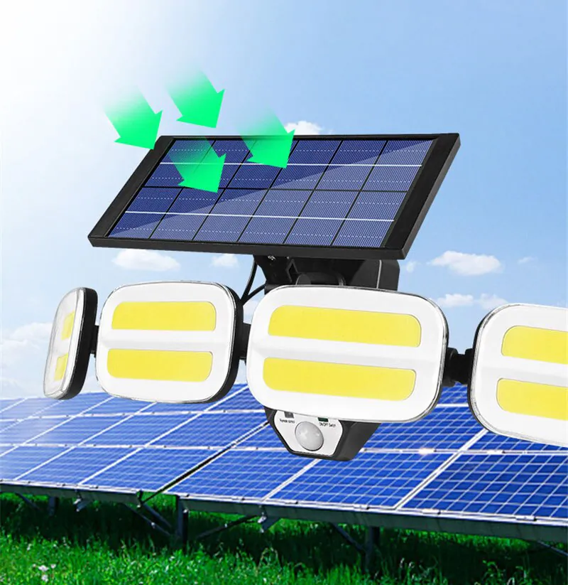 Lampa ścienna solarna regulowana LED LTC 40W z czujnikiem ruchu i zmierzchu