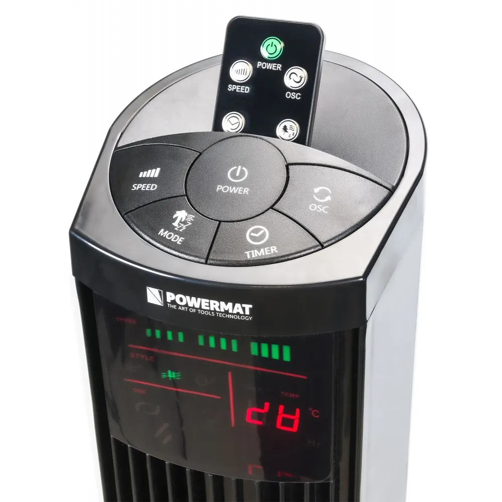 Wentylator kolumnowy 117 cm 90W Powermat Onyx Tower-120 + pilot
