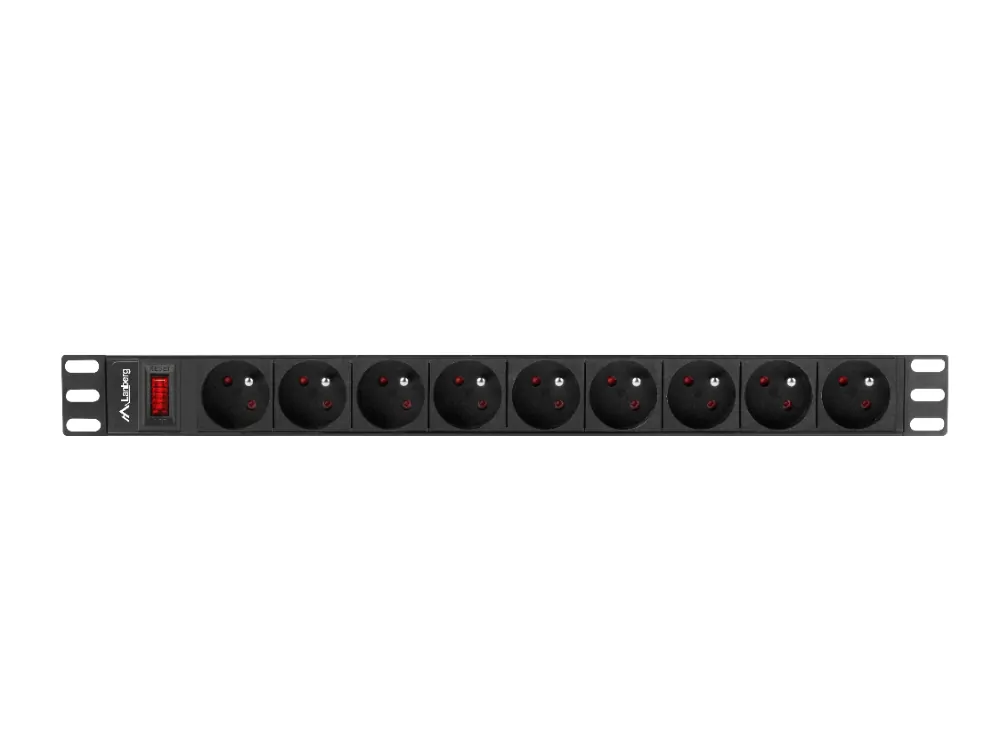 Listwa zasilająca RACK PDU LANBERG do szafy RACK 19" 1U 16A 3m 9x230V czarna