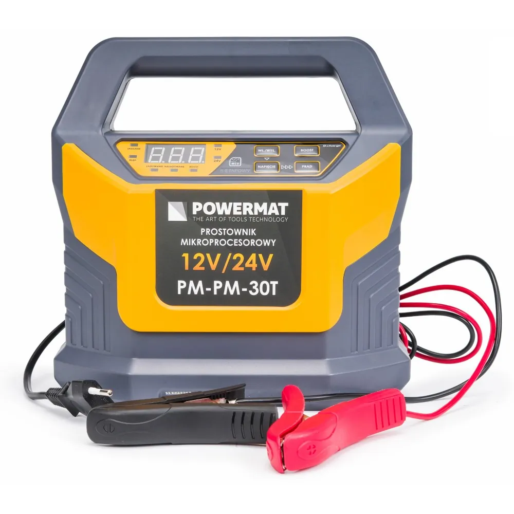 Prostownik mikroprocesorowy akumulatorowy 12/24V Powermat PM-PM-30T 8-etapowy + BOOST