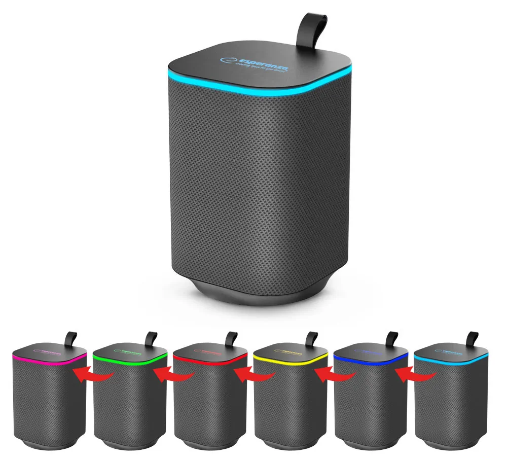Głośnik przenośny Bluetooth Esperanza SAKARA LED RGB FM
