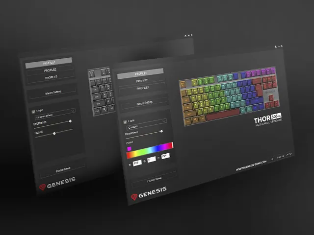 Aluminiowa klawiatura mechaniczna Genesis THOR 303 TKL RGB podświetlana gamingowa dla graczy