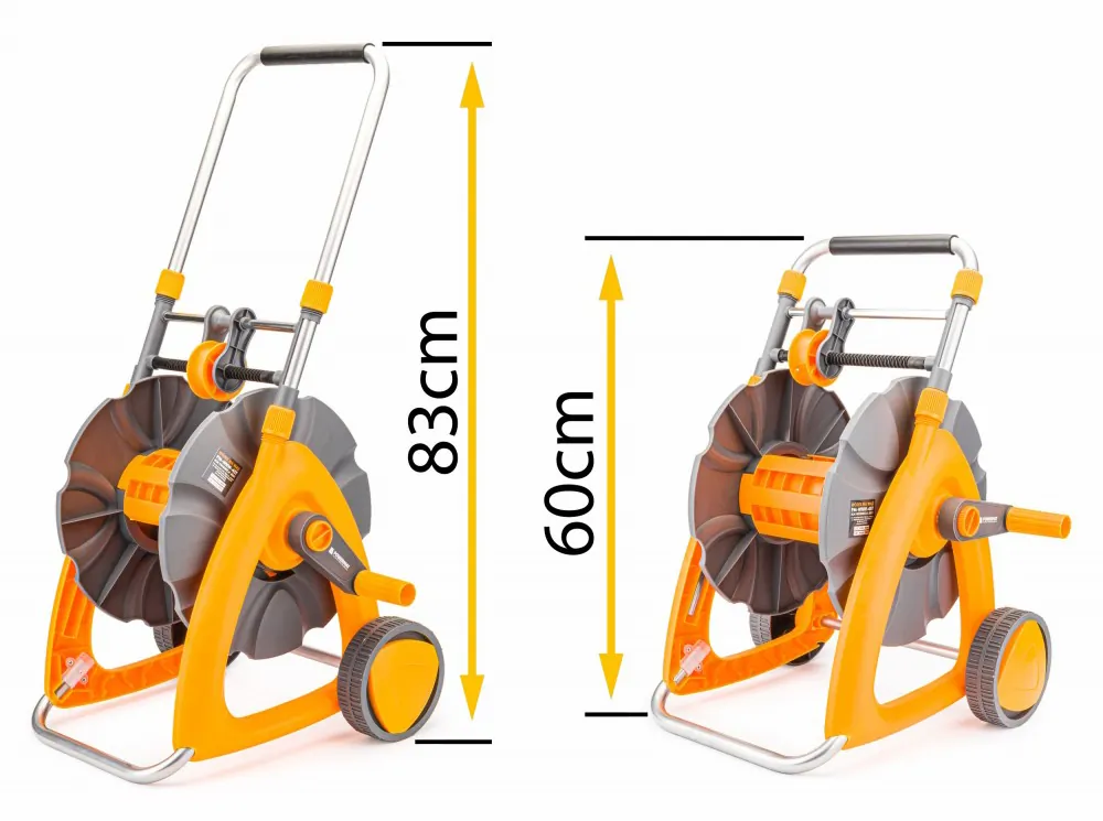 Wózek bębnowy na wąż ogrodowy 45m 1/2" Powermat PM-WNW-45T