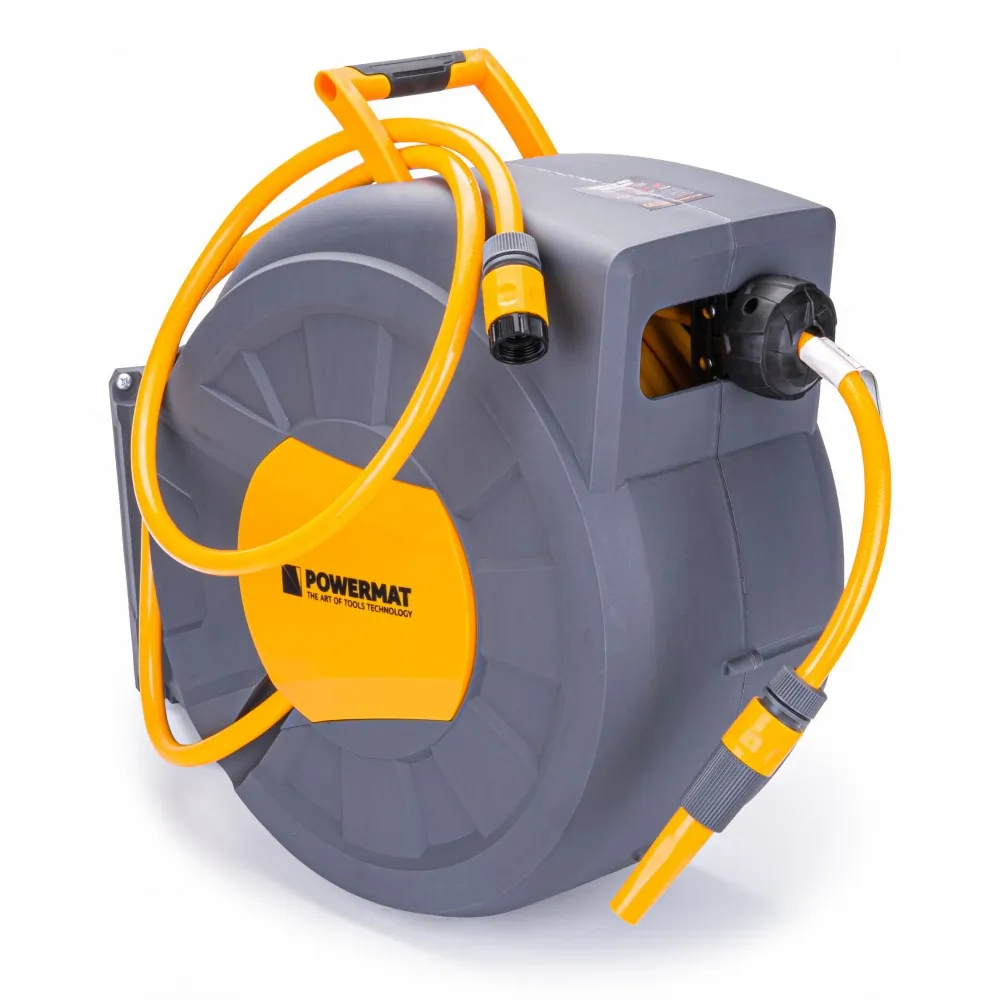 Automatyczny bęben zwijacz z wężem ogrodowym 35m 1/2" Powermat PM-ABNW-35M
