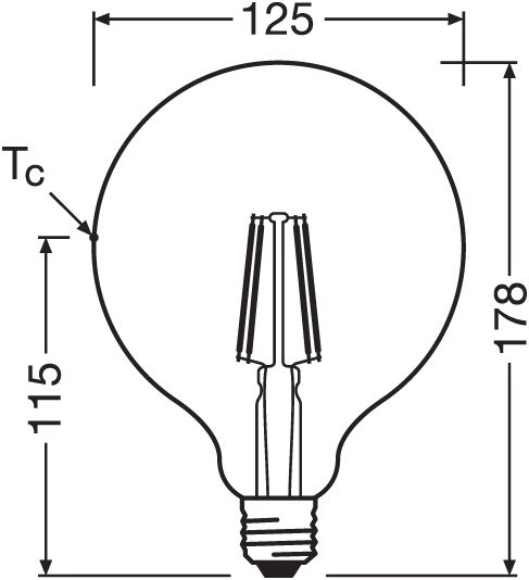Żarówka LED filament E27 LEDVANCE 7W 2700K barwa ciepła