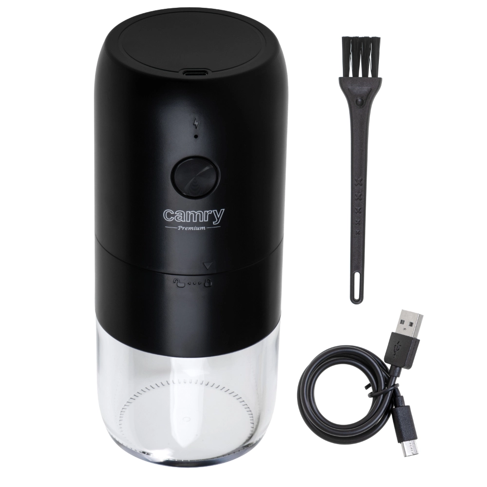 Bezprzewodowy młynek do kawy Camry CR 4302 ceramiczny z regulacją i ładowaniem USB