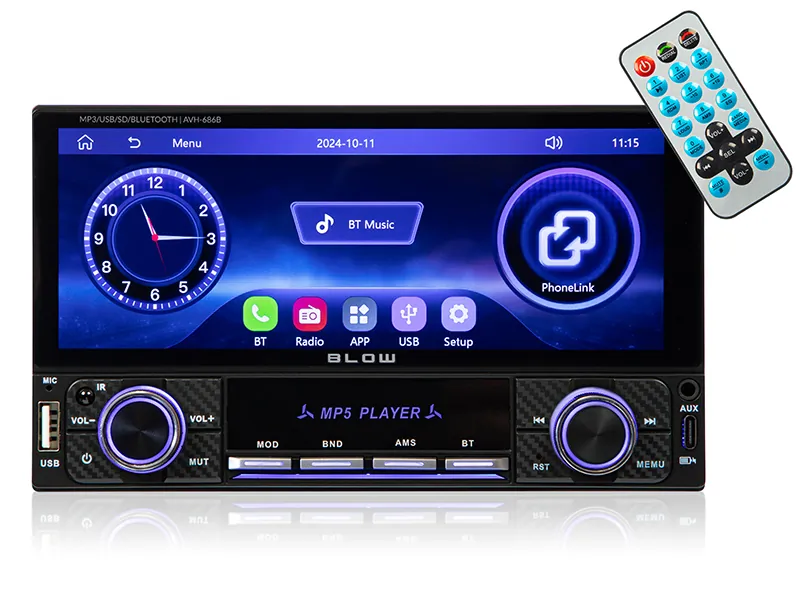 Radio samochodowe BLOW AVH-686B CarPlay AndroidAuto RDS MP3 USB SD Bluetooth