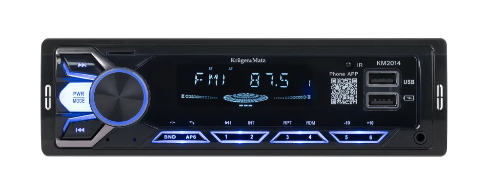Radio samochodowe 4 x 15W Kruger&Matz KM2014 Bluetooth USB AUX + pilot