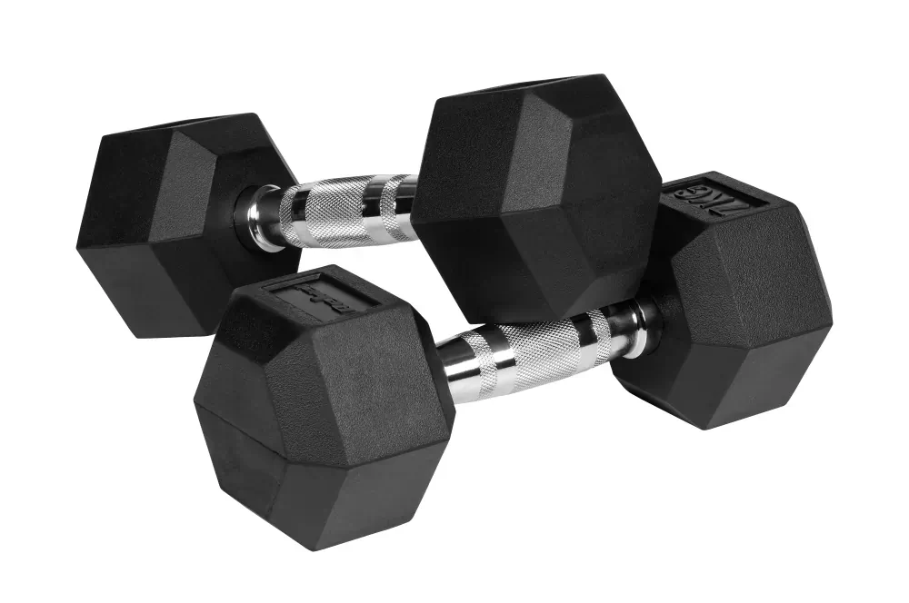 Hantle żeliwne gumowane HEX 2x 7kg REBEL ACTIVE