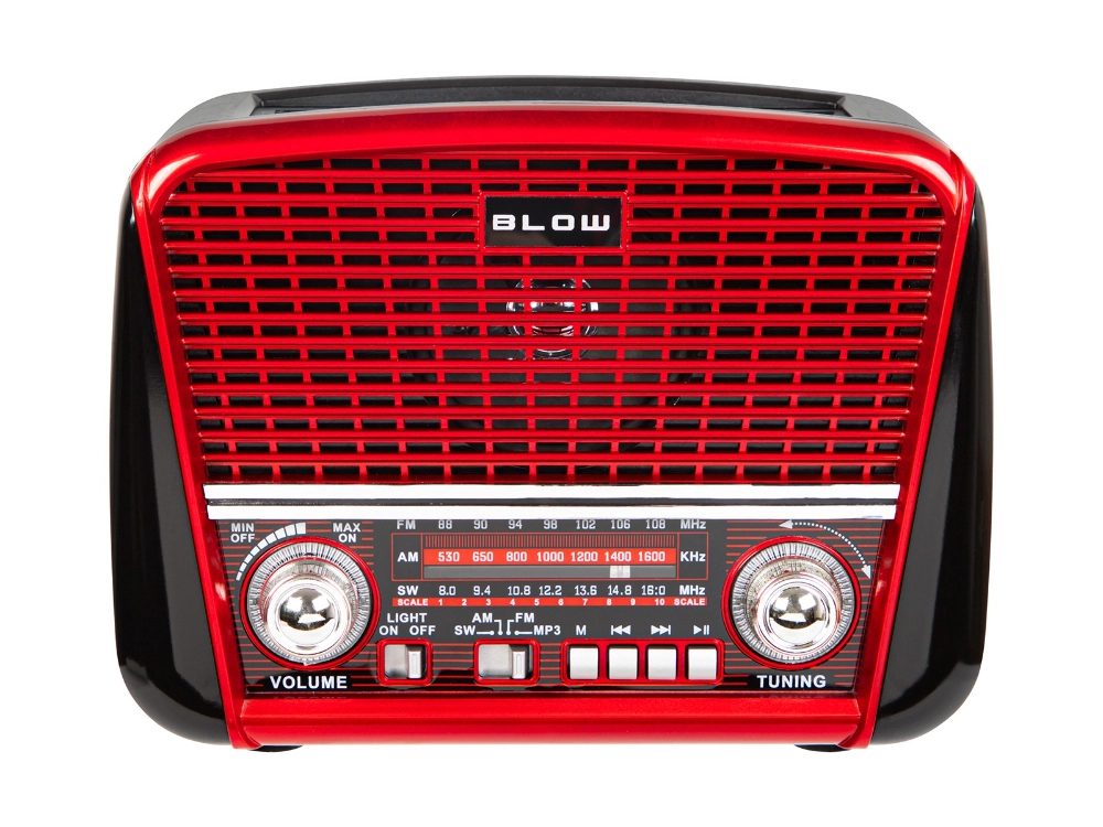 Radio przenośne analogowe AM/FM BT BLOW RA17 solarne czerwone