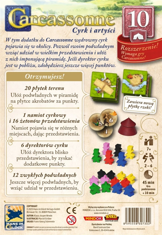Gra planszowa CARCASSONNE Cyrk i artyści - 10 (trzecia edycja) dodatek Bard