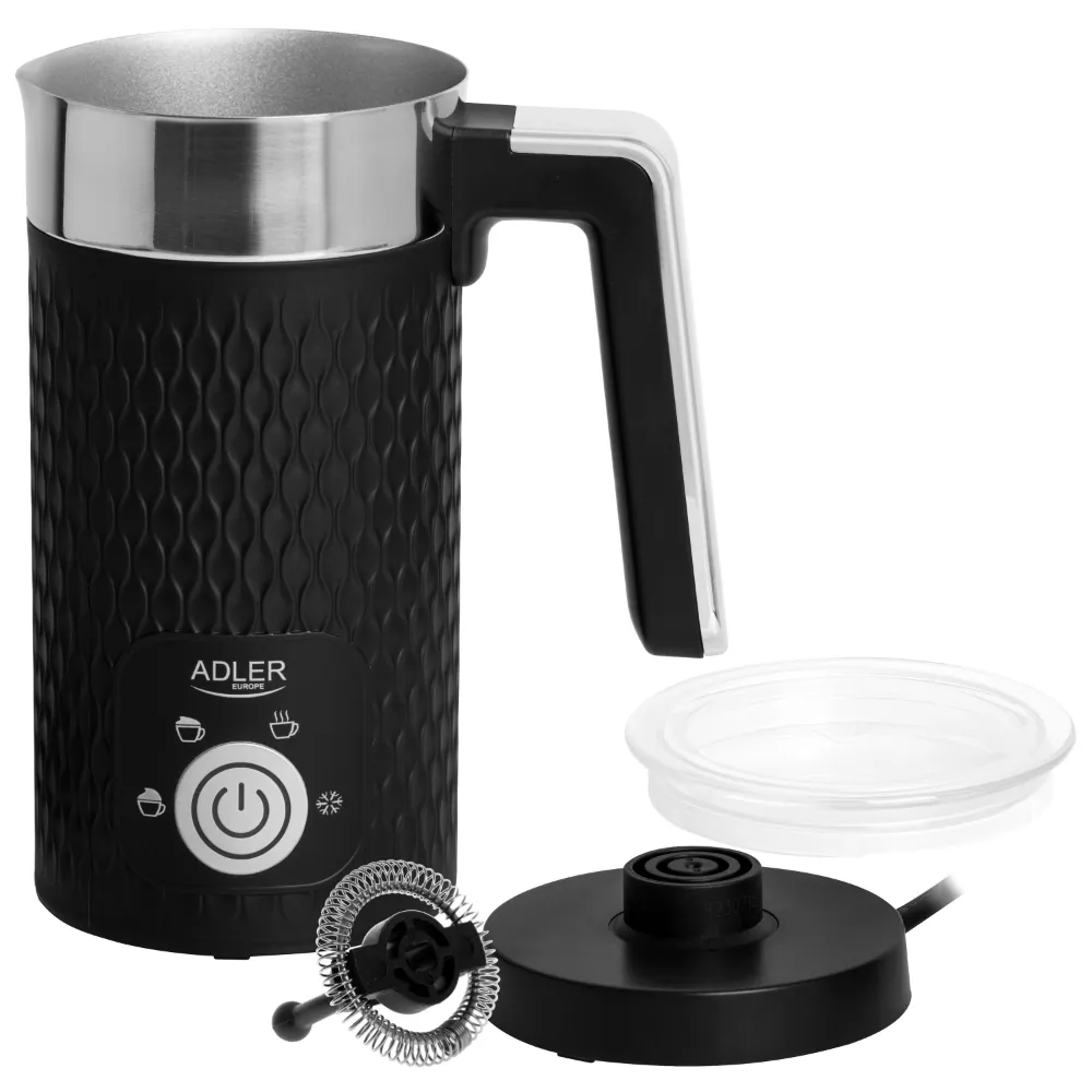 Spieniacz do mleka Adler AD 4494  - 4w1 spienianie podgrzewanie latte cappucino - czarny