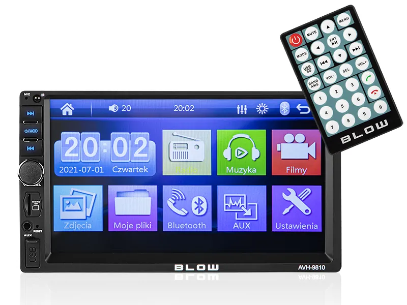 Radio samochodowe BLOW  AVH-9810 2DIN 7" Bluetooth FM SD USB AUX pilot