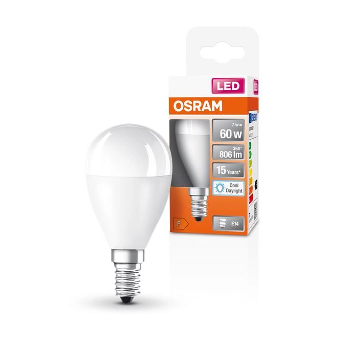 Żarówka LED E14 OSRAM 7.5W 6500K barwa zimno-biała
