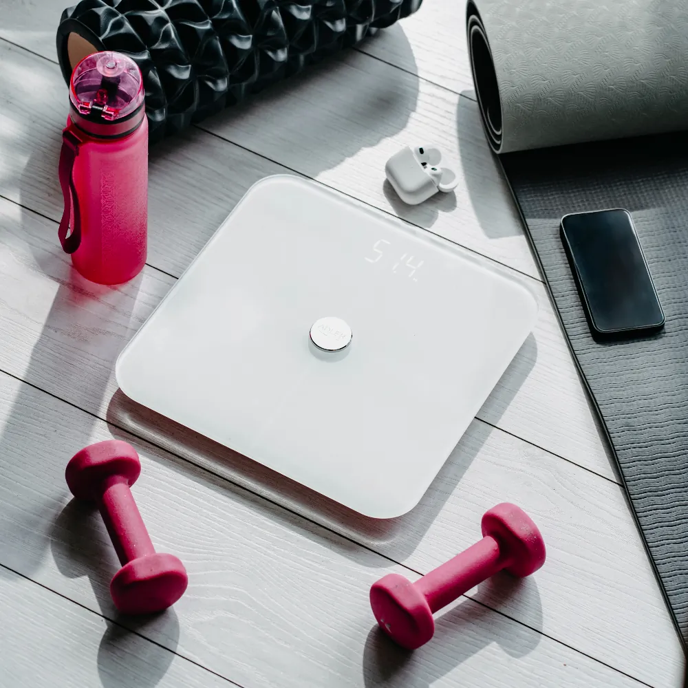 Waga łazienkowa analityczna Adler AD 8187 udźwig do 180 kg aplikacja FitGo - biała