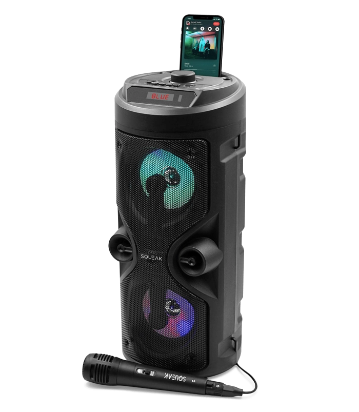 Głośnik bluetooth przenośny Squeak Harmony karaoke speaker radio FM AUX USB 40W + mikrofon