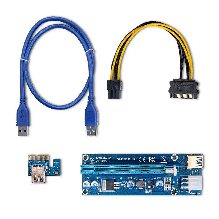 Riser PCI-E Qoltec 1x-16x USB 3.0 ver. 009S SATA / PCI-E 6pin
