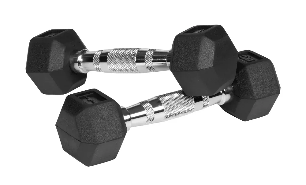 Hantle żeliwne gumowane HEX 2x 1kg REBEL ACTIVE