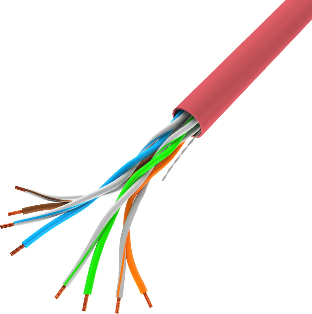 Kabel sieciowy LAN UTP ethernet skrętka RJ45 305m KAT-5E DRUT CCA czerwony Lanberg