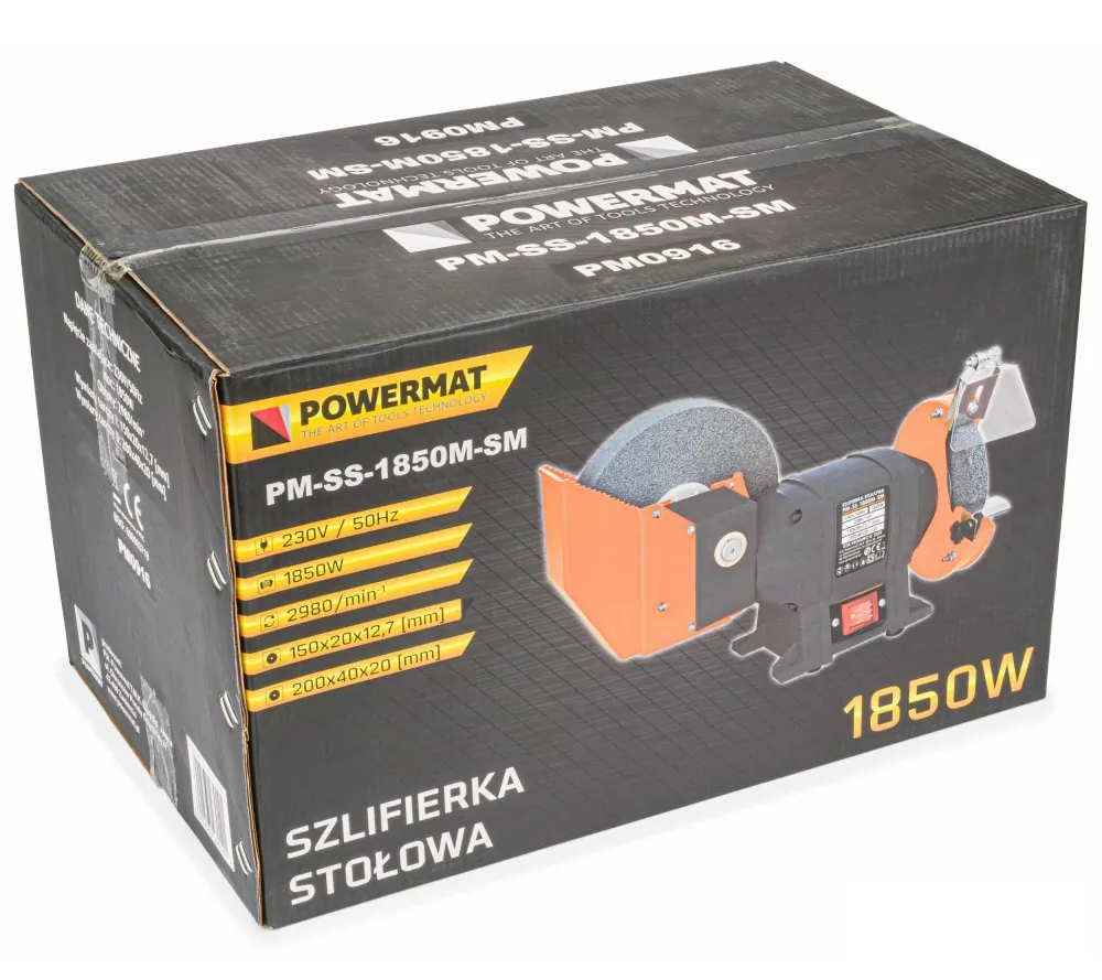 Szlifierka stołowa kamieniowa boczna 1850W Powermat PM-SS-1850M-SM