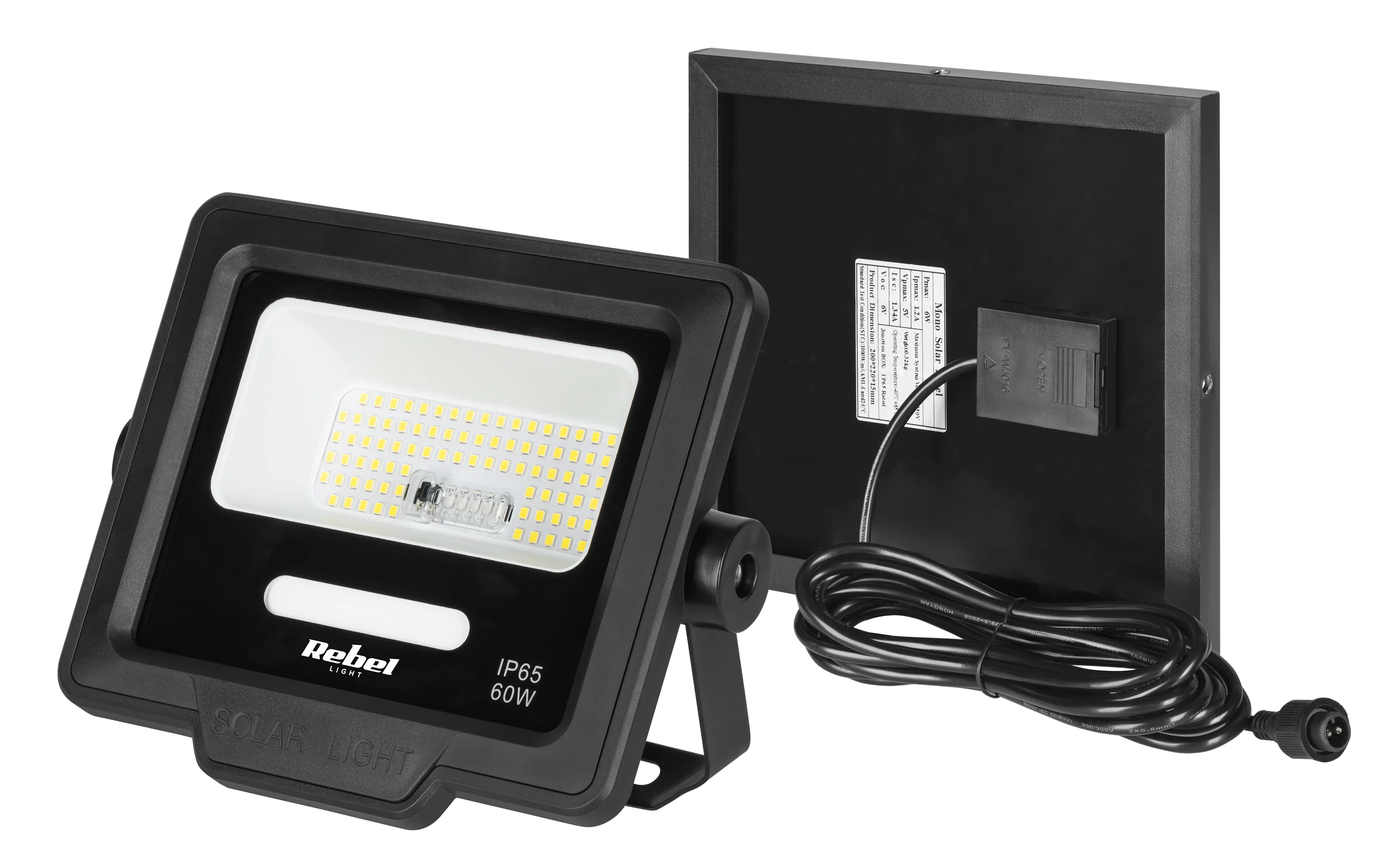 Reflektor solarny Rebel 60 W sterowany pilotem
