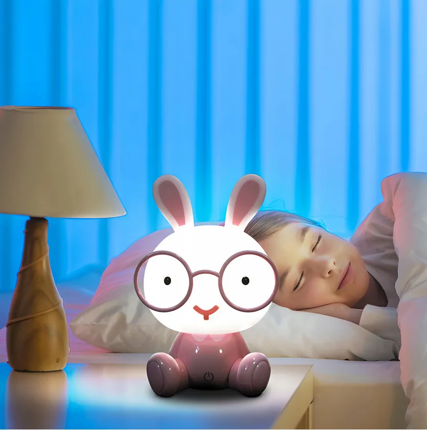 Lampka nocna dla dzieci królik - różowy