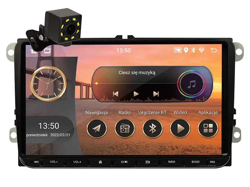 Radio samochodowe BLOW CP02 2DIN 9" Android WiFi GPS CarPlay - do VW SKODA SEAT