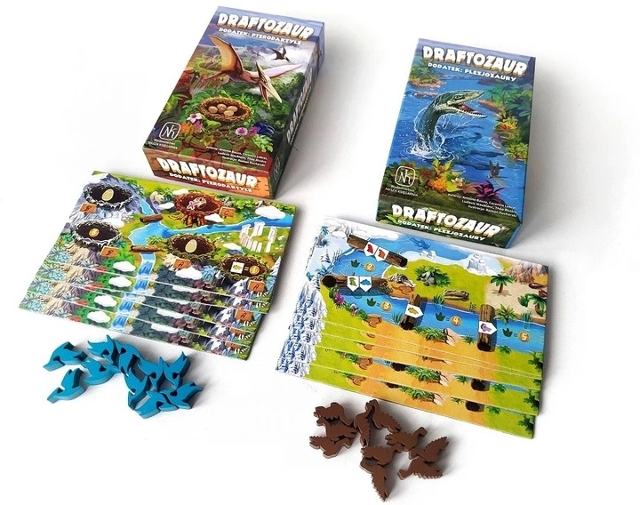 Gra planszowa DRAFTOZAUR - 2 DODATKI Pterodaktyle oraz Plezjozaury