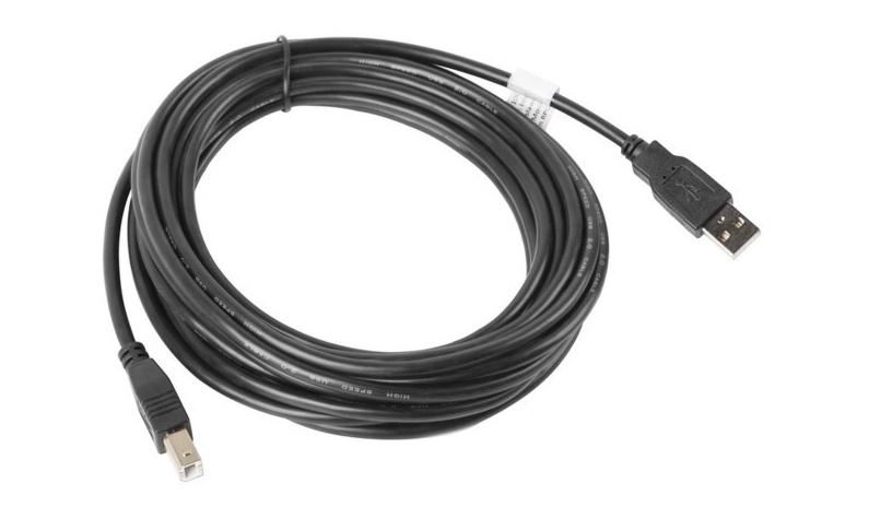 Kabel do drukarki 5 metrów USB-A / USB-B czarny Lanberg