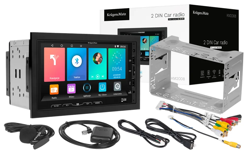 Radio samochodowe 7'' 2DIN Kruger&Matz KM2008 Bluetooth Android GPS Wi-Fi 2xUSB AUX SD RDS