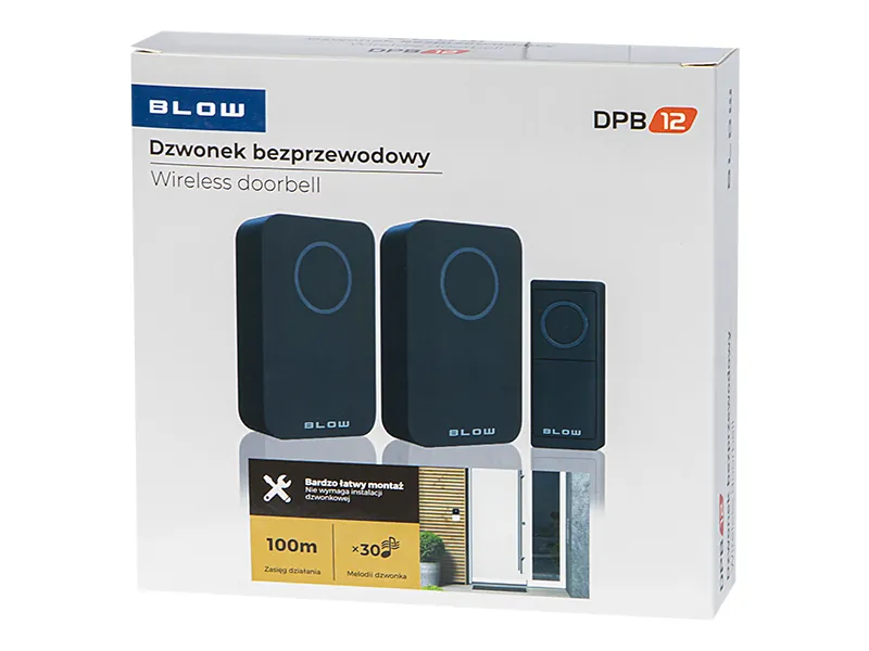 Dzwonek bezprzewodowy do drzwi Blow DPB-12 czarny 