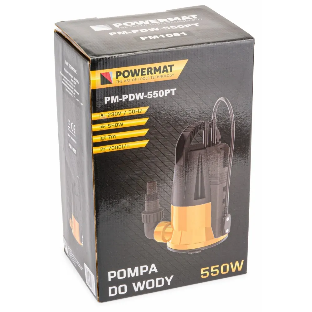 Pompa do wody czystej brudnej elektroda 550W Powermat PM-PDW-550PT