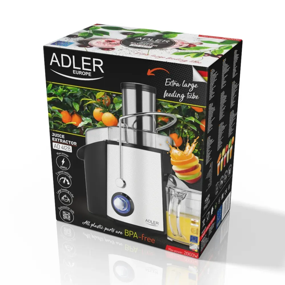 Sokowirówka 1000 W Adler AD 4128 dzbanek na sok - czarno-biała
