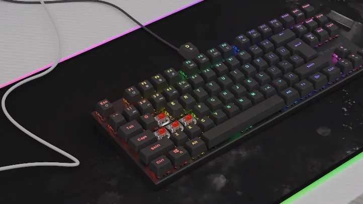 Aluminiowa klawiatura mechaniczna Genesis THOR 303 TKL RGB podświetlana gamingowa dla graczy