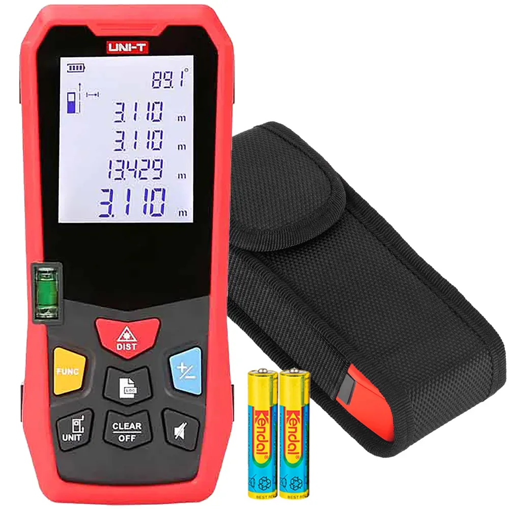 Miernik dalmierz laserowy LM150 150 metrów zasilany baterią + baterie + etui